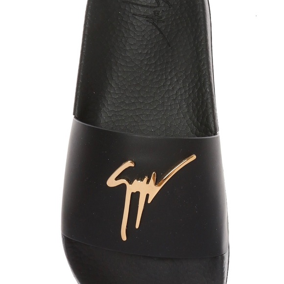 Guiseppe black leather slide - Picture 2 of 2